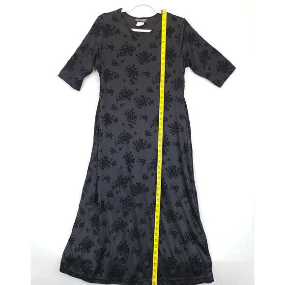 Eve Adams Whimsigoth Floral Velvet Burnout Black Long Dress M / 10 Fairy Grunge - Picture 7 of 15